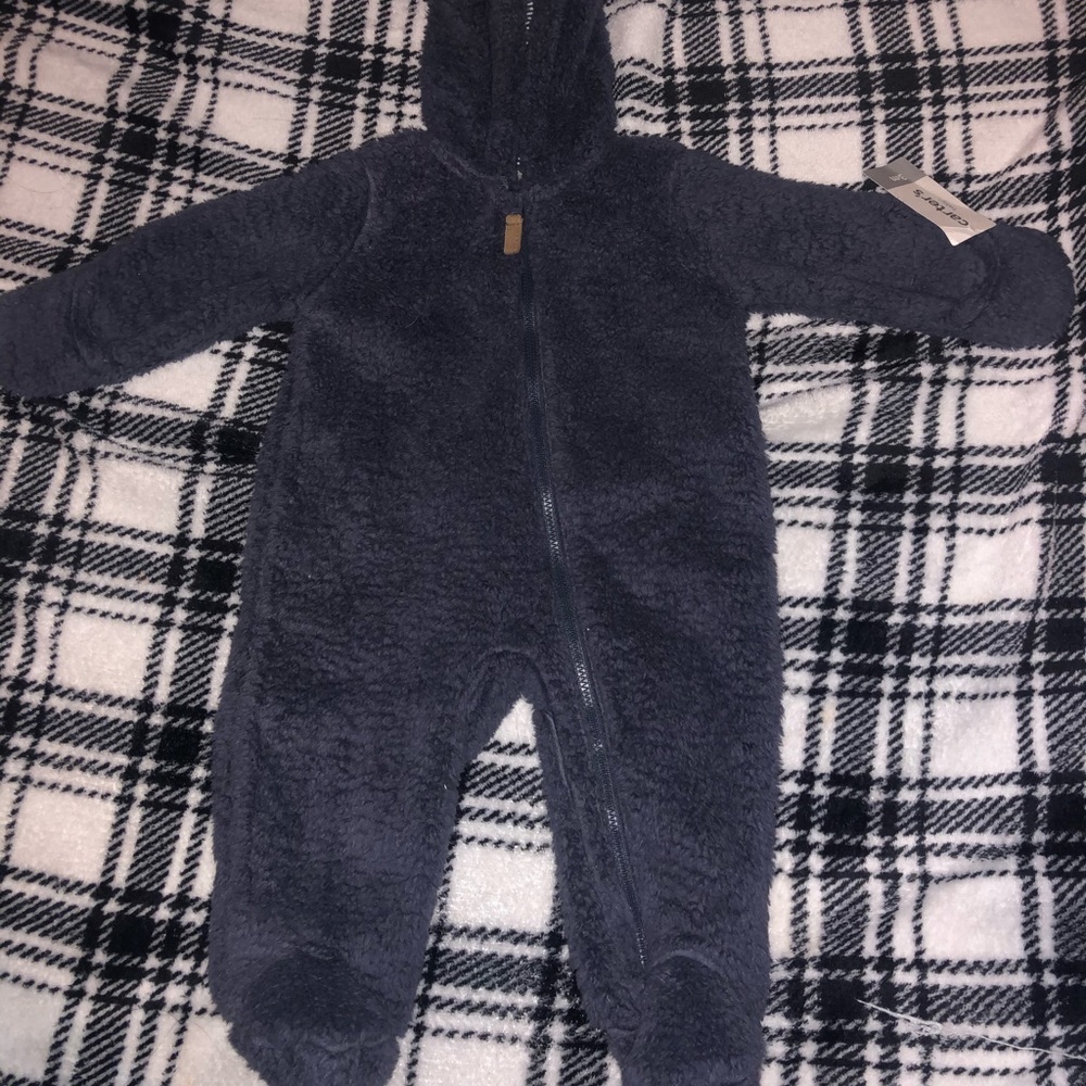 3month old fuzzy footsie onsie